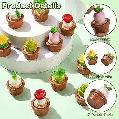 24Pcs 8 Styles Resin Potted Plant Display Decorations&nbsp;AJEW-CJ0001-80