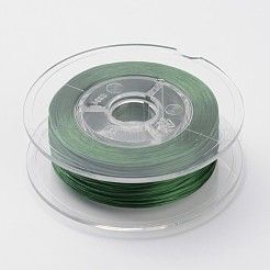日本の環境に優しい染めフラット弾性クリスタルストリング  弾性ビーズ糸  ストレッチブレスレット作り用  フラット  グリーン  0.6mm  約60m /ロール（65.62ヤード/ロール）&nbsp;EW-F005-0.6mm-10
