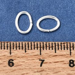 真鍮製オープンタイプ丸カン  オーバル  カドミウムフリーと鉛フリー＆ニッケルフリー  銀  6x8x1mm  18ゲージ&nbsp;KK-CBA1A60-07S