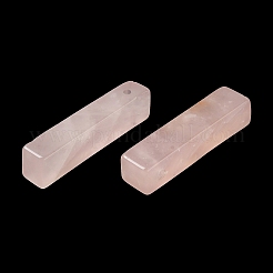 天然石ローズクォーツペンダント  長方形チャーム  39~40x9.5~10x8~8.5mm  穴：1.8~2mm&nbsp;G-Z031-01B