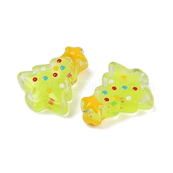 ガラスエナメルビーズ  クリスマスツリー  シャンパンイエロー  18x15x7mm  穴：1.2mm&nbsp;X1-LAMP-S070-05H