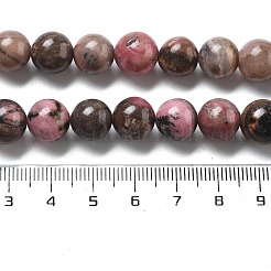 天然石ロードナイトビーズ連売り  ラウンド  10mm  穴：1mm  約36~37個/連  14.96インチ（38cm）&nbsp;G-G828-02-10mm