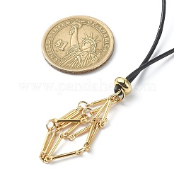 Brass Macrame Pouch Empty Stone Holder for Pendant Necklaces Making&nbsp;NJEW-JN04547-01