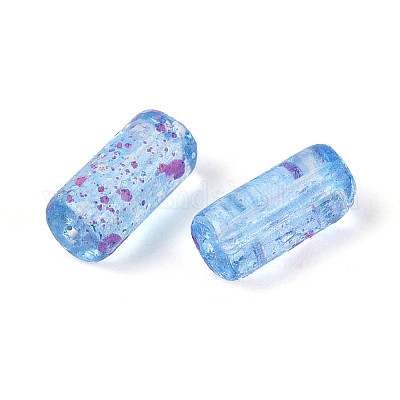 ピカソの透明ガラスのラッパビーズ  コーンフラワーブルー  9x4.5mm  穴：1mm  約1500個/ポンド&nbsp;SEED-N010-02I-1