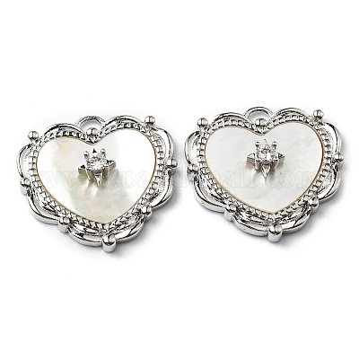 Brass Cubic Zirconia Pendants&nbsp;KK-K334-02P-1