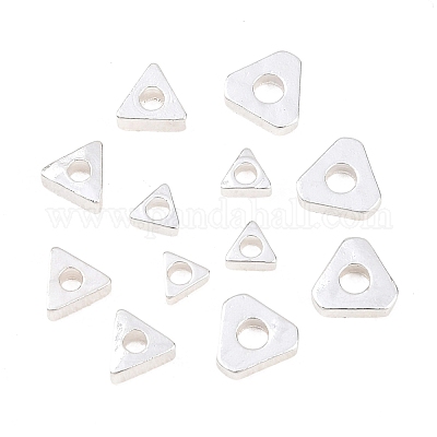 真鍮ビーズ  三角形  銀  3x3.5x1.3mm  穴：1.4mm&nbsp;KK-H250-02A-S-1