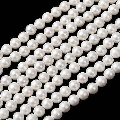 Round Shell Pearl Bead Strands&nbsp;BSHE-L011-4mm-A013A-1