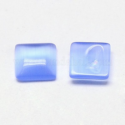 キャッツアイカボション  正方形  コーンフラワーブルー  12x12x3mm&nbsp;CE-J006-12x12mm-07-1