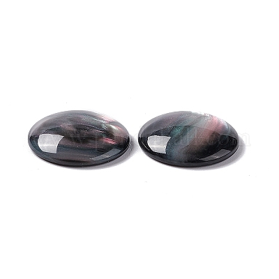 樹脂カボション  半円/ドーム  ブラック  20x5~5.5mm&nbsp;CRES-J036-20mm-02-1