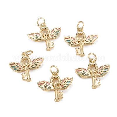 Brass Enamel  Pendants&nbsp;KK-C223-12G-1