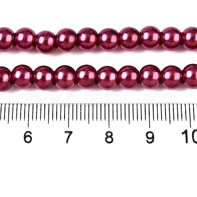 ベーキングペイント、ガラスパールビーズの連  パールカラーの  ラウンド  カメリア  3~4mm  穴：0.5mm  約195個/連  23.6インチ&nbsp;HY-Q003-3mm-14-1