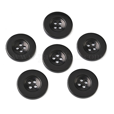 樹脂ボタン  染め  フラットラウンド  ブラック  23x3mm&nbsp;RESI-D033-23mm-02-1