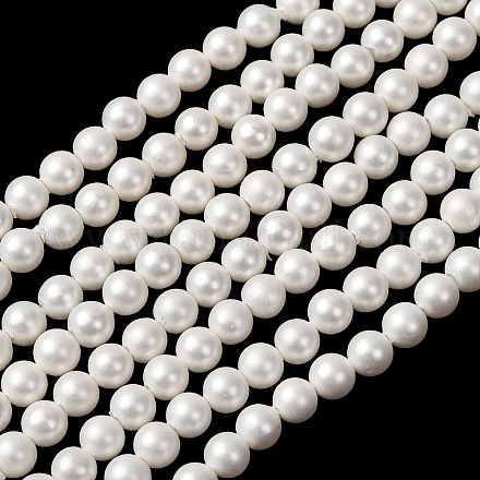 Round Shell Pearl Bead Strands BSHE-L011-4mm-A013A-1