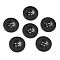 Resin Buttons, Dyed, Flat Round, Black, 23x3mm