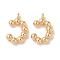 Brass Pendants, Cadmium Free & Nickel Free & Lead Free, Letter Charms, Real 18K Gold Plated, 13x8x2mm, Hole: 1mm