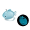 Luminous Resin Pendants, with Iron Loop, Fish, Light Blue, 27x15x21mm, Hole: 2mm
