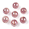 Translucent Resin Beads, Glitter Beads, Round, Indian Red, 8x7.5mm, Hole: 1.8mm