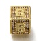 Brass Cubic Zirconia Beads, Cadmium Free & Nickel Free & Lead Free, Letter B, Square, Letter B, 9.5x9.5x9.5mm, Hole: 6mm
