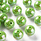Opaque Acrylic Beads, AB Color Plated, Round, Lawn Green, 16x15mm, Hole: 2.8mm, about 220pcs/500g