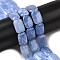 Natural Dyed Malaysia Jade Beads Strands, Rectangle, Cornflower Blue, 18~18.5x13~13.5x4.5~5mm, Hole: 1.2mm, about 22pcs/strand, 15.87''(40.3cm)