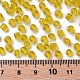 ガラスシードビーズ  トランスペアレント  ラウンド  丸い穴  きいろ  6/0  4mm  穴：1.5mm  約450個/50g  50 G /袋  18袋/2ポンド&nbsp;SEED-US0003-4mm-10-3