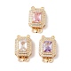 Brass Micro Pave Cubic Zirconia Box Clasps&nbsp;KK-B100-056G-1