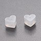 シリコン製ピアスキャッチ  ピアスバックキャッチ  ハート  ホワイト  5.2x5.7x3.5mm  穴：0.5mm&nbsp;RESI-N028-01B-1