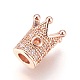 Brass Micro Pave Cubic Zirconia Beads&nbsp;ZIRC-F088-029RG-2
