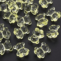 透明なアクリルビーズ  水平穴  クマ  きいろ  18.5x15.5x11mm  穴：2.5mm  約320個/500g&nbsp;MACR-S373-80-B02