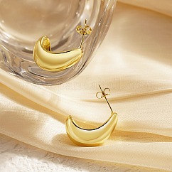 304 Stainless Steel Teardrop Stud Earrings, Golden, 18.6x10mm