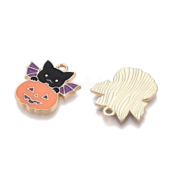 Halloween Theme Rack Plating Alloy Enamel Pendants&nbsp;ENAM-N056-362