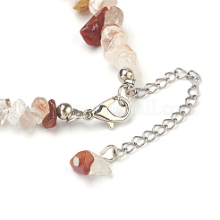 Natural Rutilated Quartz Chip Beads Anklets&nbsp;AJEW-AN00229-01