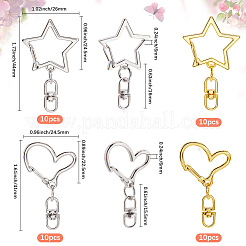 40Pcs 2 Styles Zinc Alloy Spring Gate Rings&nbsp;FIND-SP0004-04C