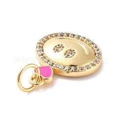 Brass Micro Pave Clear Cubic Zirconia Pendants&nbsp;KK-A157-02G