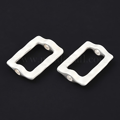 合金ビーズ  長方形  マットシルバーカラー  22x15x4.5mm  穴：3mm  16x9mm内径&nbsp;FIND-B038-21A-MS
