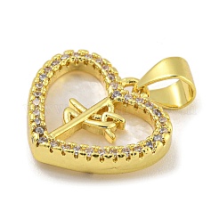 Rack Plating Brass Micro Pave Cubic Zirconia Pendants&nbsp;KK-G513-85G