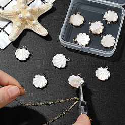 10Pcs Electroplated Natural Freshwater Shell Pendants&nbsp;SHEL-CJ0001-39