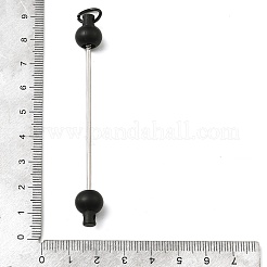 ジュエリー作りやDIYクラフトに使えるプラスチックビーズキーホルダーバー  鉄のパーツと  ブラック  90x10.5mm&nbsp;AJEW-C040-01F-1