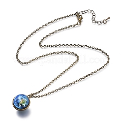 Glass Pendant Necklace&nbsp;NJEW-D281-C-14AB