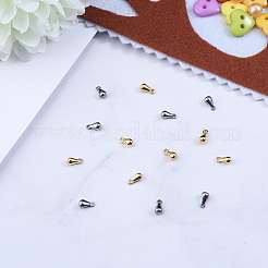 20個2色304ステンレススチールチャーム  アジャスターチェーンティアドロップ  ゴールデン·ステンレス鋼色  6x3mm  穴：1mm  10個/カラー&nbsp;STAS-CJ0001-149