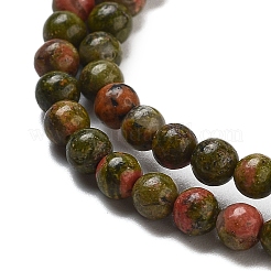 Natural Unakite Beads Strands&nbsp;G-G143-A04-01