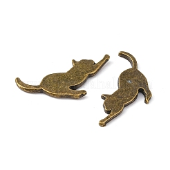 合金子猫カボション  UVレジン＆エポキシレジン用品充填アクセサリー  押し花ジュエリー作りに  猫の形  アンティークブロンズ  14x18x1mm&nbsp;LS-PALLOY-WH0072-73E-AB