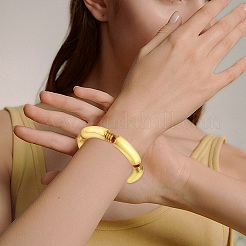 CCB Plastic Curved Tube Beaded Stretch Bracelets for Women&nbsp;BJEW-SW001583-02