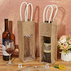 1-Sot Rectangle Linen Wine Storage Bags with Handle&nbsp;ABAG-WH0046-28A