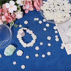 256個 5種類の不透明樹脂ビーズ  椿の花  フローラルホワイト  12~23x12~23.5x5~9mm  穴：1.6~3mm&nbsp;RESI-CA0001-83