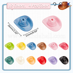 48 個 12 色不透明アクリルビーズ  カウボーイハット  ミックスカラー  26x21mm  4個/カラー&nbsp;SACR-PH0002-23