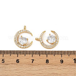 Brass Micro Pave Clear Cubic Zirconia Pendants&nbsp;KK-B137-19G