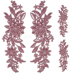 ポリエステル刺繍スパンコールコスチュームアクセサリー  ミシンクラフト装飾  花  ピンク  242x85x4mm&nbsp;FIND-WH20020-238A
