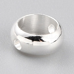 真鍮ビーズフレーム  カドミウムフリー＆鉛フリー  長持ちメッキ  丸いリング  925銀メッキ  6x2.5mm  穴：1mm&nbsp;KK-O133-014A-S