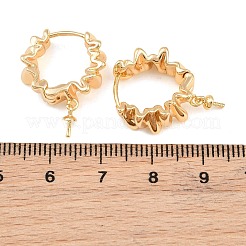 真鍮製のハギーフープピアス  片穴パーツ用  ラックめっき  長持ちメッキ  ゴールドカラー  22x16.5x6.5mm  ピン：0.8mm&nbsp;KK-CBA2DE6-18G